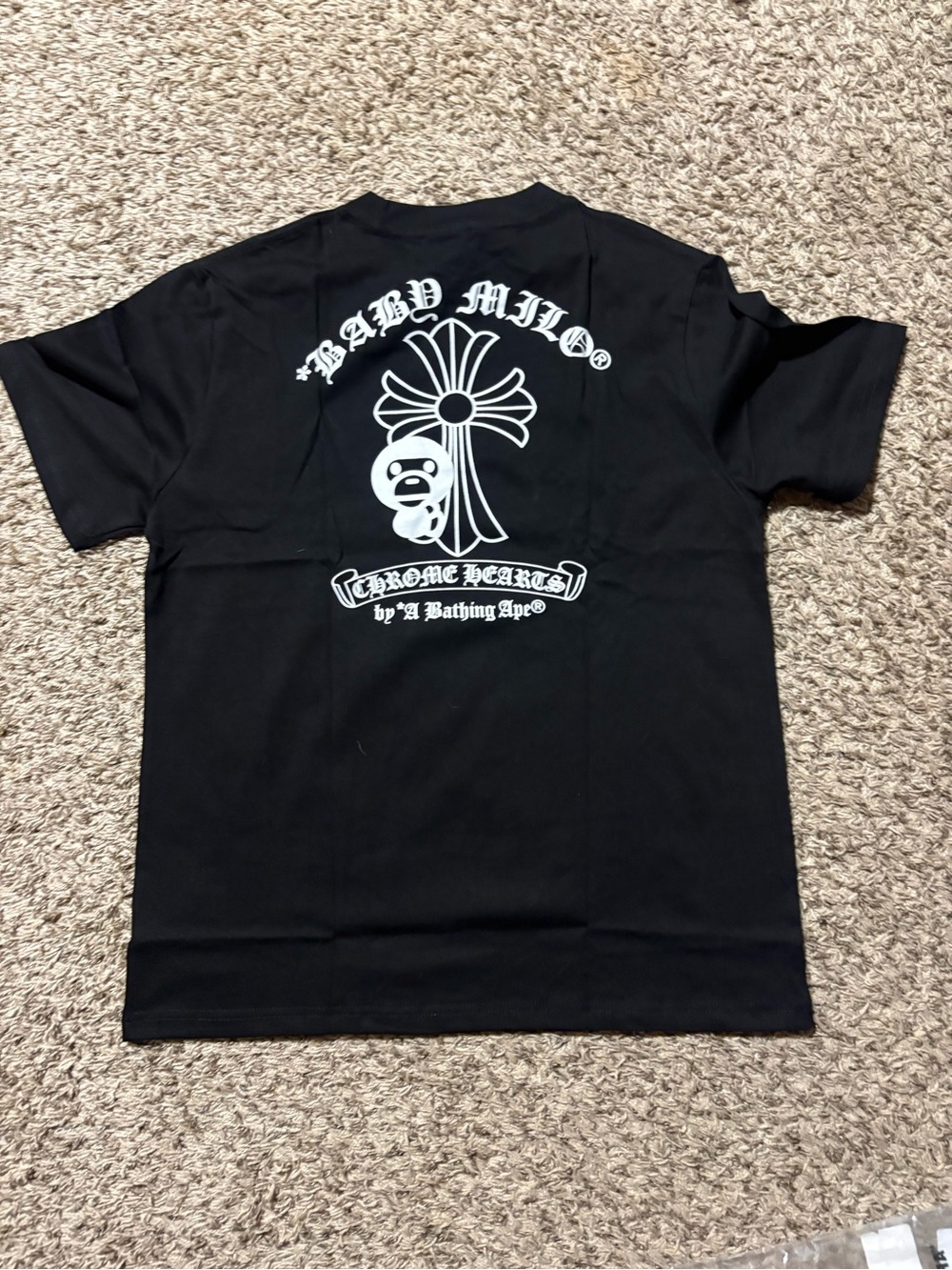 Chrome Hearts× ABATHINGAPE SpecialOrderT Chrome Hearts x A Bathing Ape Black Graphic Short-Sle… - Gem